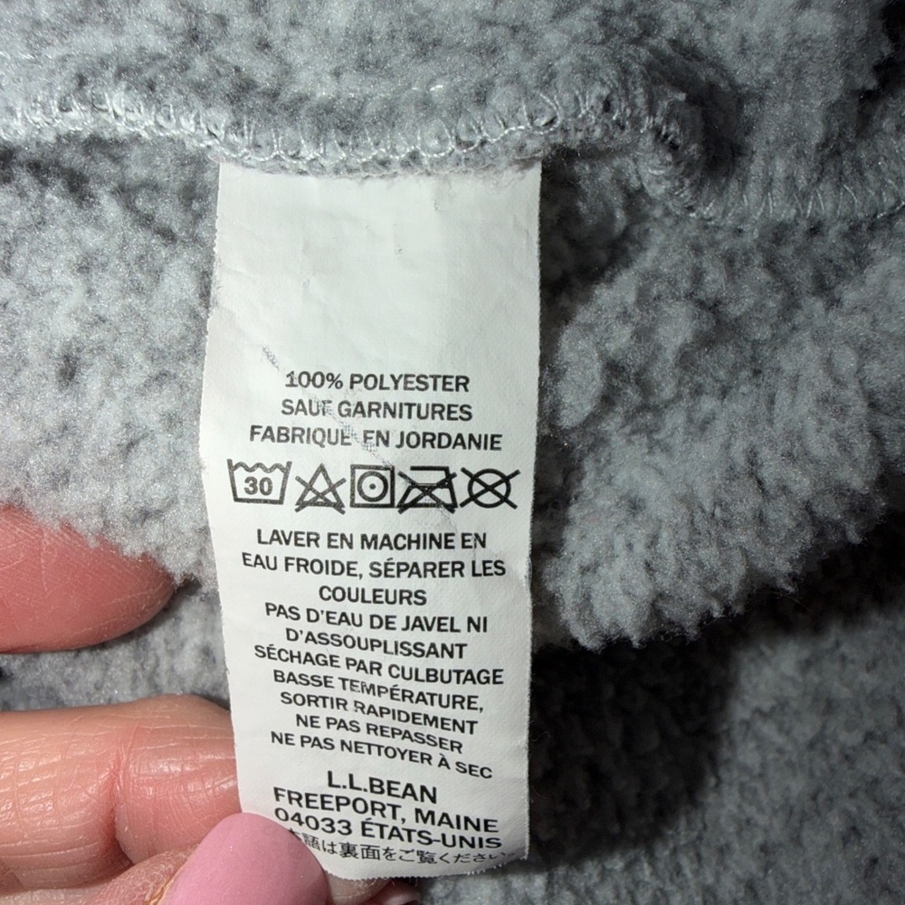 LL Bean 1/4 Snap Sweater Fleece Heathered Gray Hiking Outdoors Womens Medium Reg - Picture 6 of 10